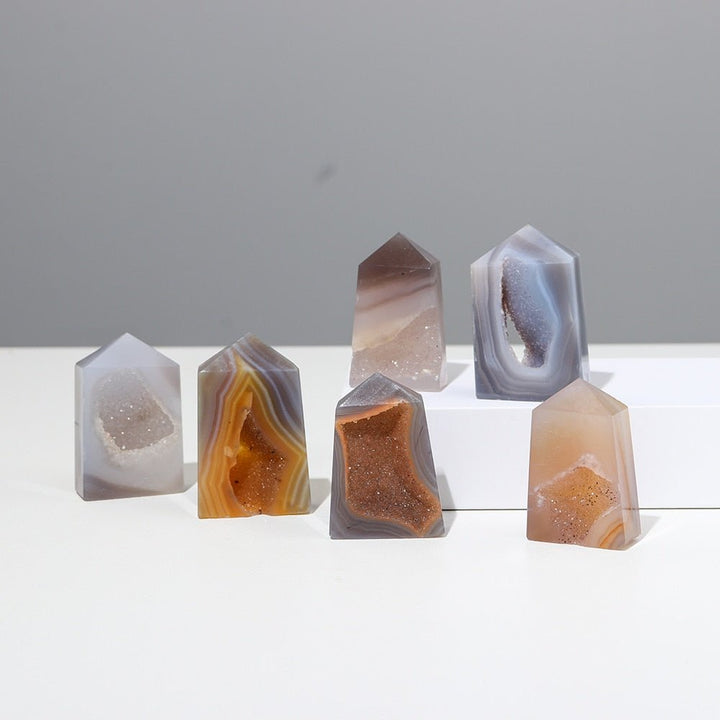 Druzy Agate Crystal Towers - Radiate Positive Energy and Enrich Your Space with Stunning Beauty - Light Of Twelve