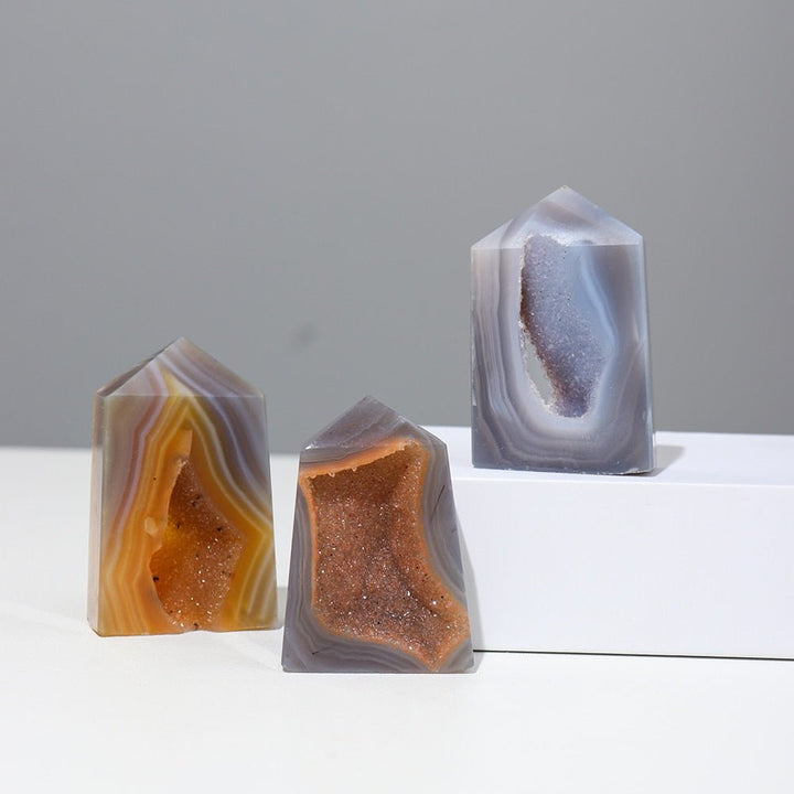 Druzy Agate Crystal Towers - Radiate Positive Energy and Enrich Your Space with Stunning Beauty - Light Of Twelve