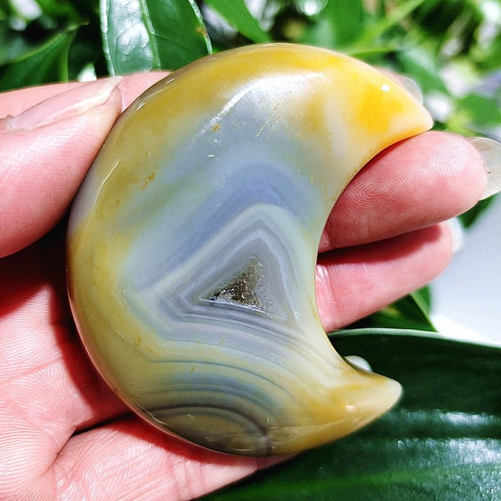 Druzy Banded Agate Moons - Light Of Twelve