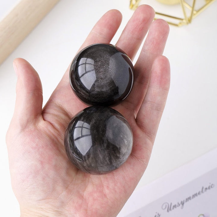 Enchanting Mini Silver Sheen Obsidian Spheres for Insight & Clarity - Light Of Twelve