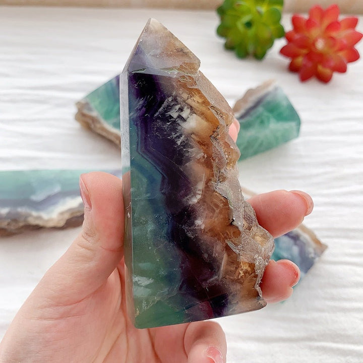 Fluorite Slices – Amplify Focus, Creativity & Positive Energy - Light Of Twelve