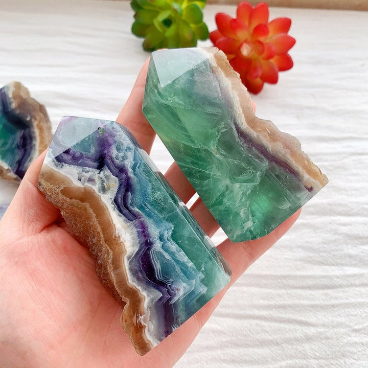 Fluorite Slices – Amplify Focus, Creativity & Positive Energy - Light Of Twelve