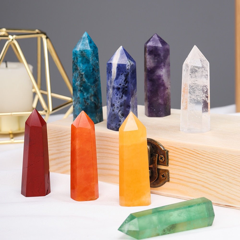 Mini Crystal Objects Mini Crystal Towers Set - Trove of Healing Energies & Vibrant Colors ...