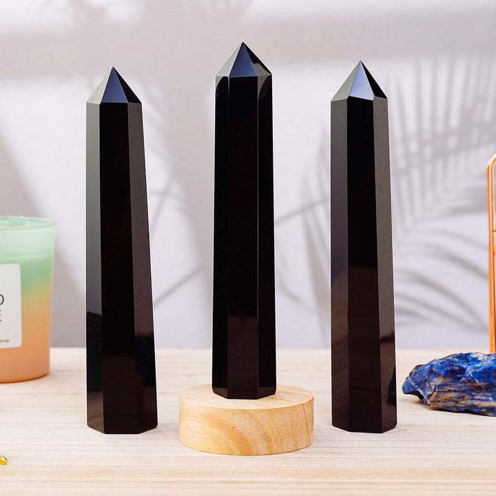 Impressive Large Black Obsidian Towers for Grounding & Protection - Light Of Twelve