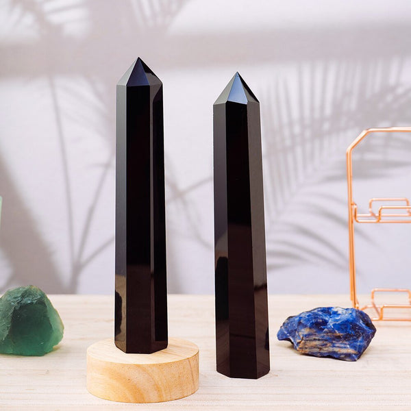 Impressive Large Black Obsidian Towers for Grounding & Protection - Light Of Twelve