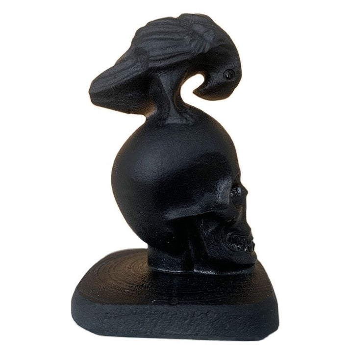 Intricate Skull & Eagle Black Obsidian Statue for Protection - Light Of Twelve