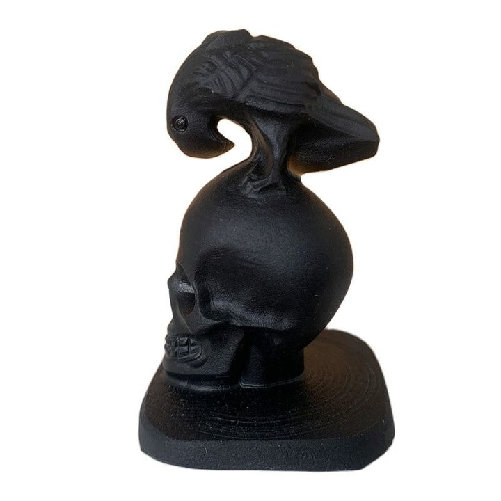 Intricate Skull & Eagle Black Obsidian Statue for Protection - Light Of Twelve