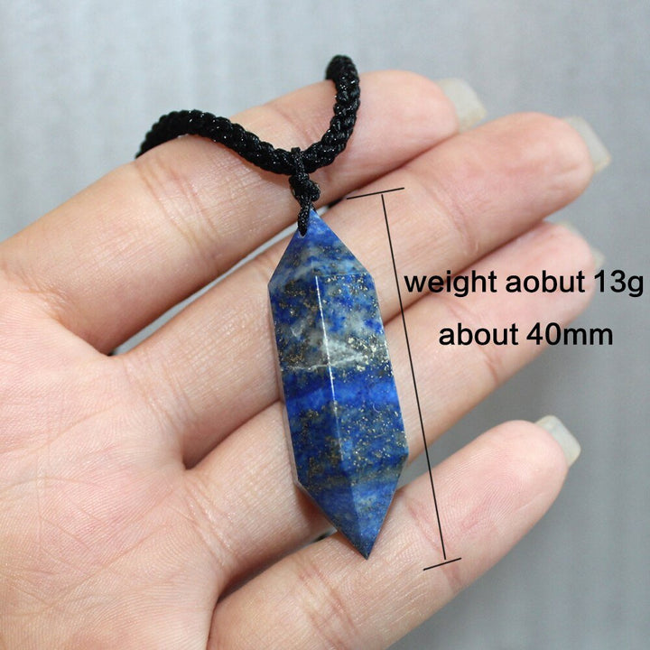 Lapis Lazuli Double-Terminated Point Necklace: Wisdom On The Go - Light Of Twelve