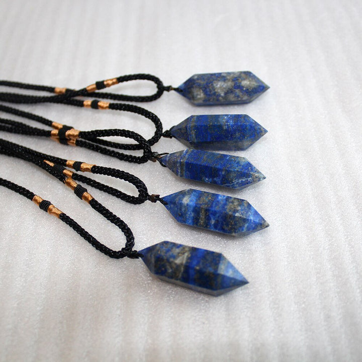 Lapis Lazuli Double-Terminated Point Necklace: Wisdom On The Go - Light Of Twelve