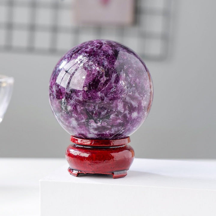 Lepidolite Spheres - Experience Calm, Tranquility, and Emotional Balance with These Soothing Crystal Orbs - Light Of Twelve