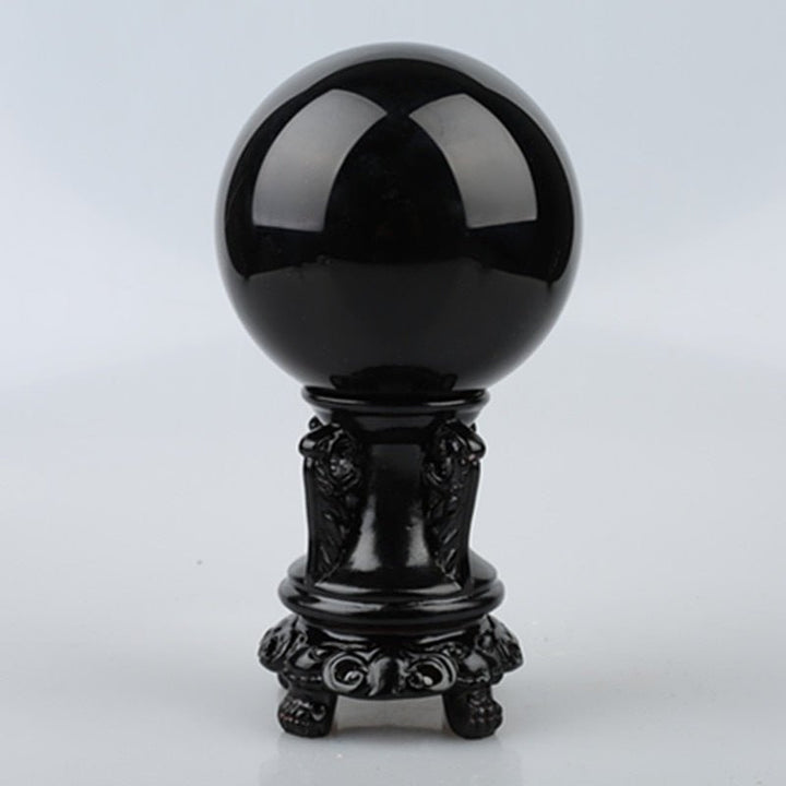 Majestic Black Obsidian Crystal Ball for Protection & Grounding - Light Of Twelve