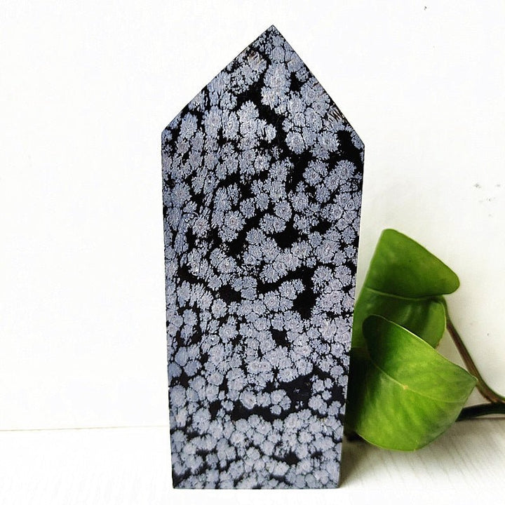 Majestic Snowflake Obsidian Towers for Calming & Grounding - Light Of Twelve