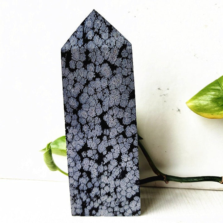 Majestic Snowflake Obsidian Towers for Calming & Grounding - Light Of Twelve