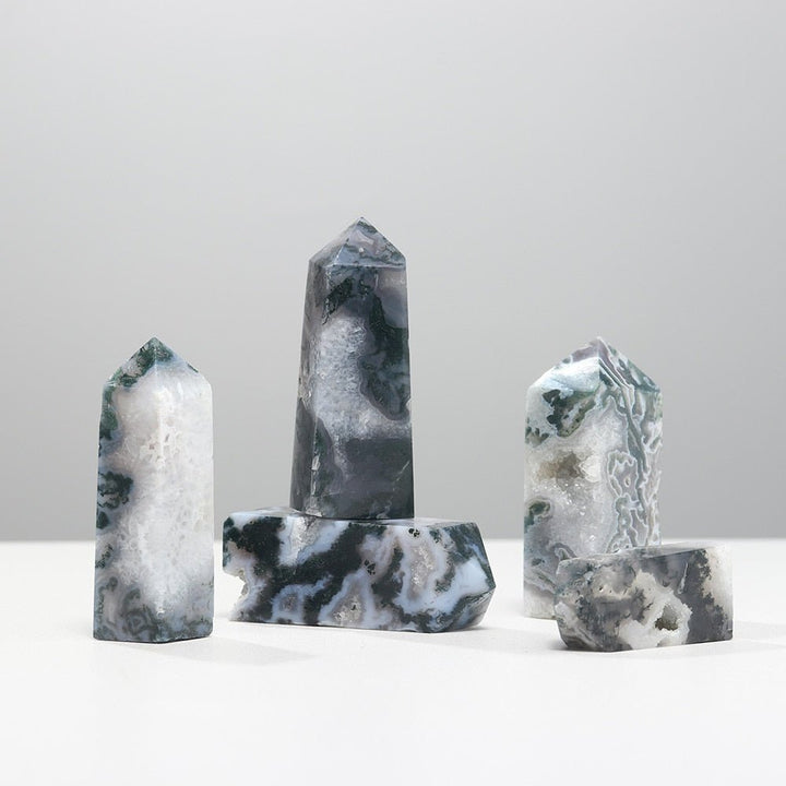 Moss Agate Crystal Tower - Light Of Twelve