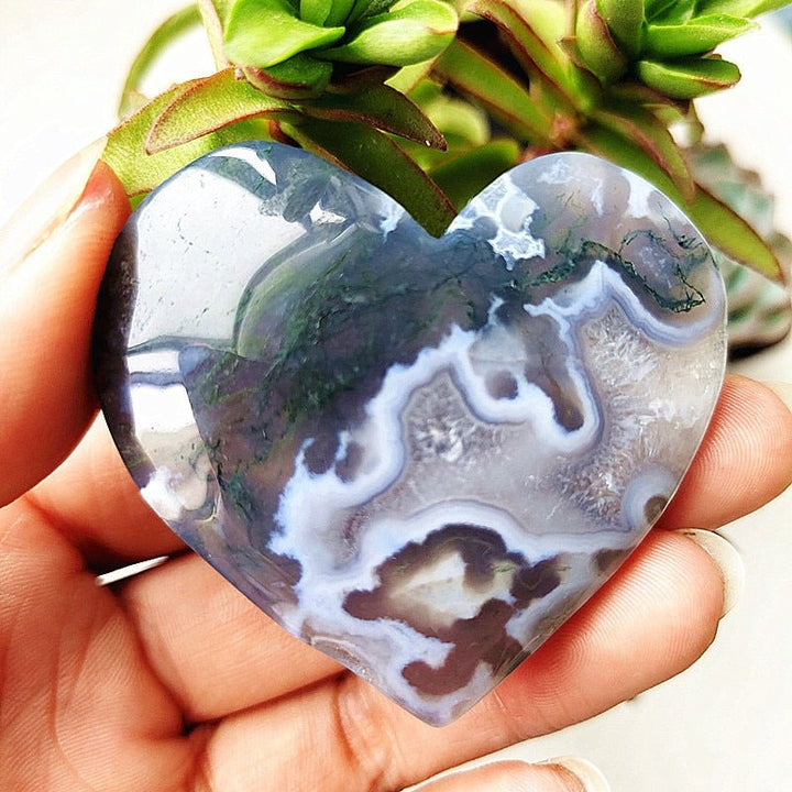 Moss Agate Hearts - Light Of Twelve