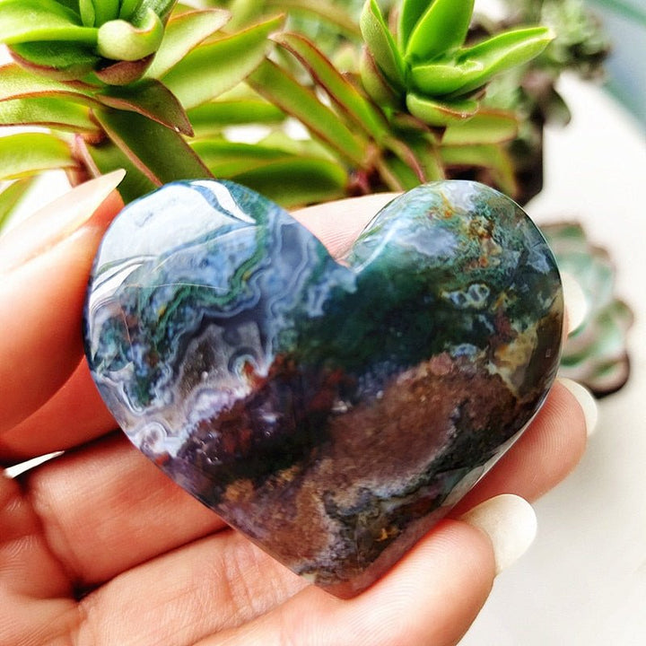 Moss Agate Hearts - Light Of Twelve