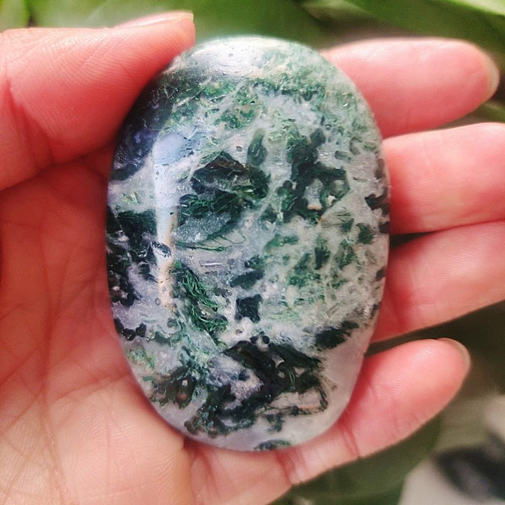 Moss Agate Palm Stones - Light Of Twelve