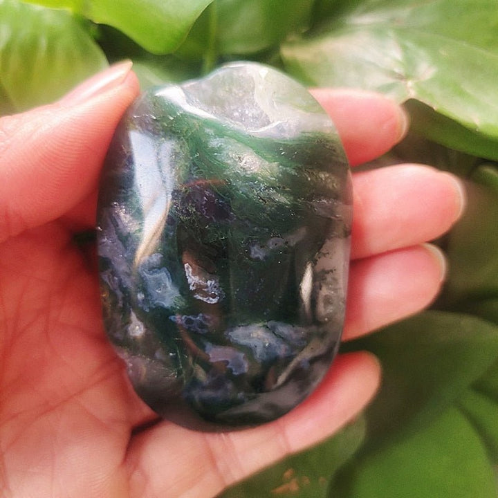 Moss Agate Palm Stones - Light Of Twelve