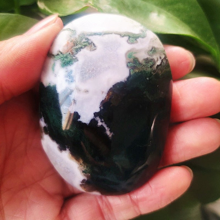 Moss Agate Palm Stones - Light Of Twelve