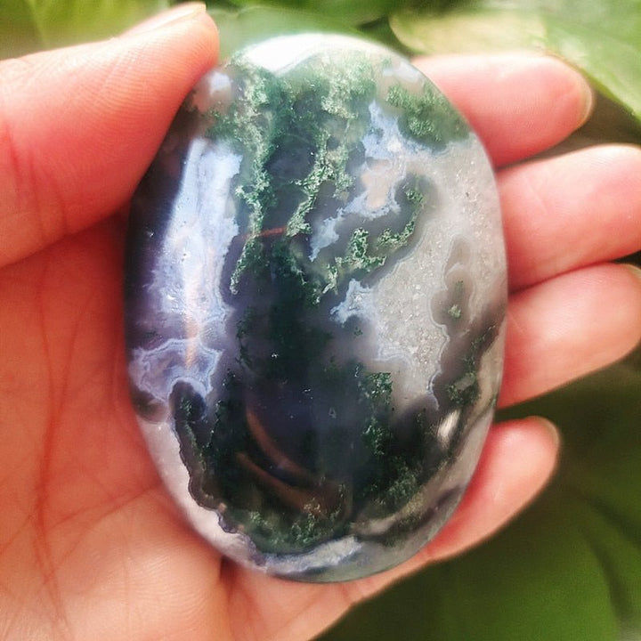 Moss Agate Palm Stones - Light Of Twelve