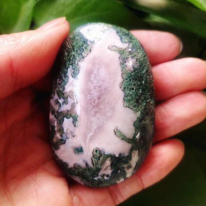 Moss Agate Palm Stones - Light Of Twelve