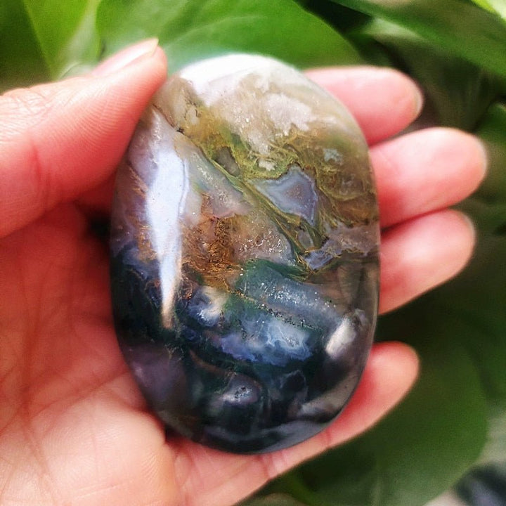 Moss Agate Palm Stones - Light Of Twelve