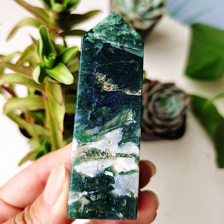 Moss Agate Tower Points - Light Of Twelve