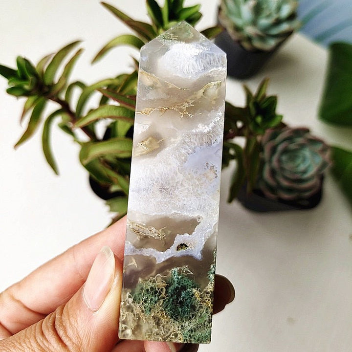 Moss Agate Tower Points - Light Of Twelve