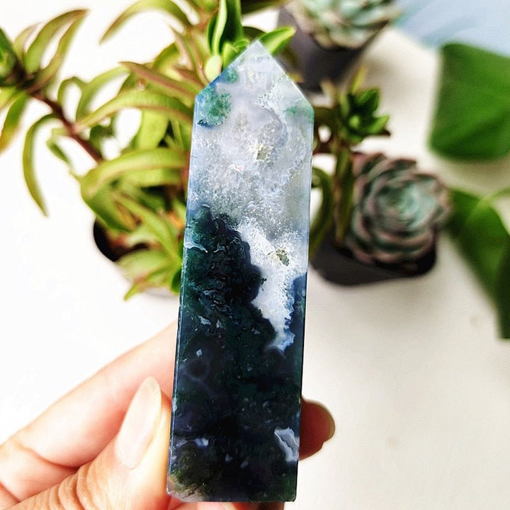 Moss Agate Tower Points - Light Of Twelve