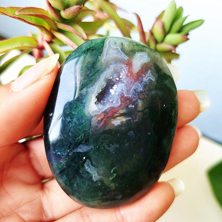 Moss Agate Worry Stones - Light Of Twelve