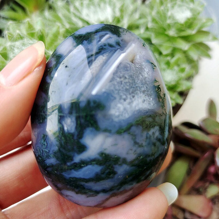 Moss Agate Worry Stones - Light Of Twelve