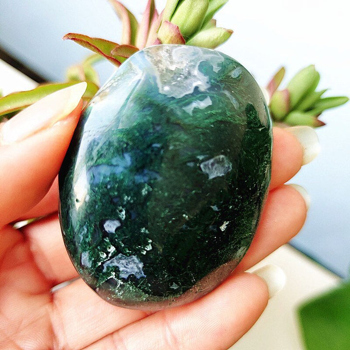 Moss Agate Worry Stones - Light Of Twelve