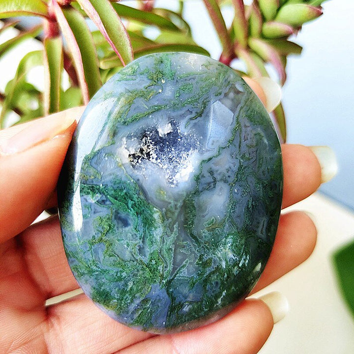 Moss Agate Worry Stones - Light Of Twelve