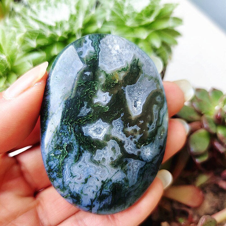 Moss Agate Worry Stones - Light Of Twelve