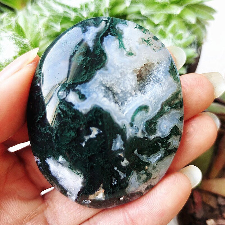 Moss Agate Worry Stones - Light Of Twelve