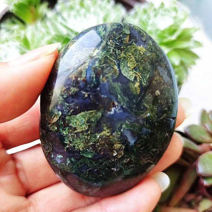 Moss Agate Worry Stones - Light Of Twelve