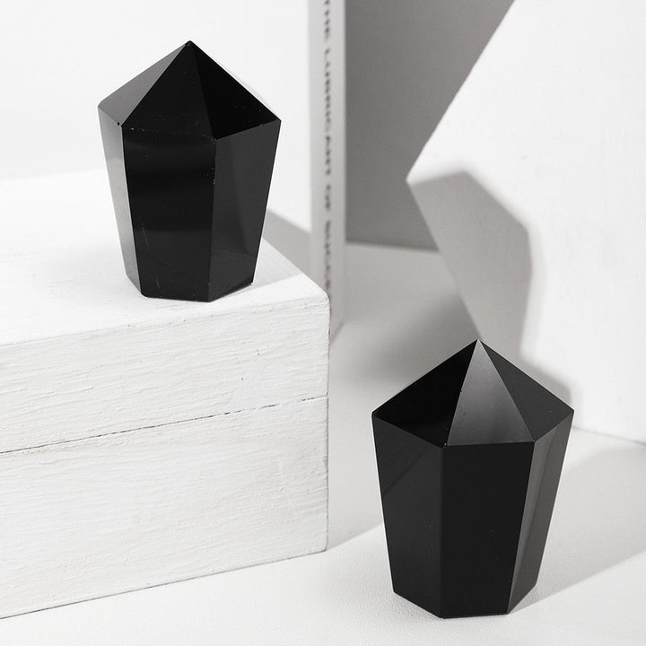 Petite Black Obsidian Obelisk Towers for Grounding Energy - Light Of Twelve