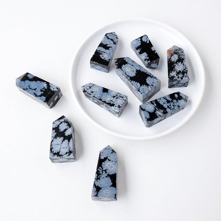 Petite Mini Snowflake Obsidian Points for Emotional Healing - Light Of Twelve