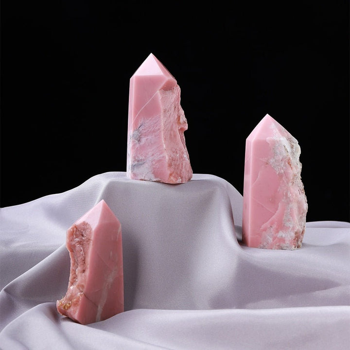 Pink Opal Towers - Ignite Love, Compassion, and Emotional Healing with these Delicate Crystal Pillars - Light Of Twelve