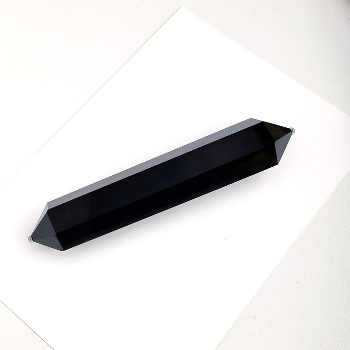 Potent Large Double-Terminated Black Obsidian Wand for Protection - Light Of Twelve