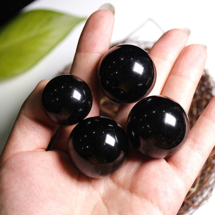 Powerful Mini Black Obsidian Spheres for Protection & Grounding - Light Of Twelve