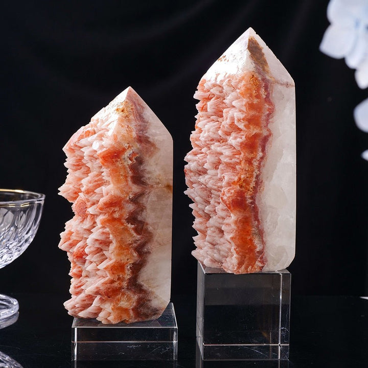 Red Dogtooth Agate Crystal Tower - Energy Balancing & Creativity Boosting - Light Of Twelve