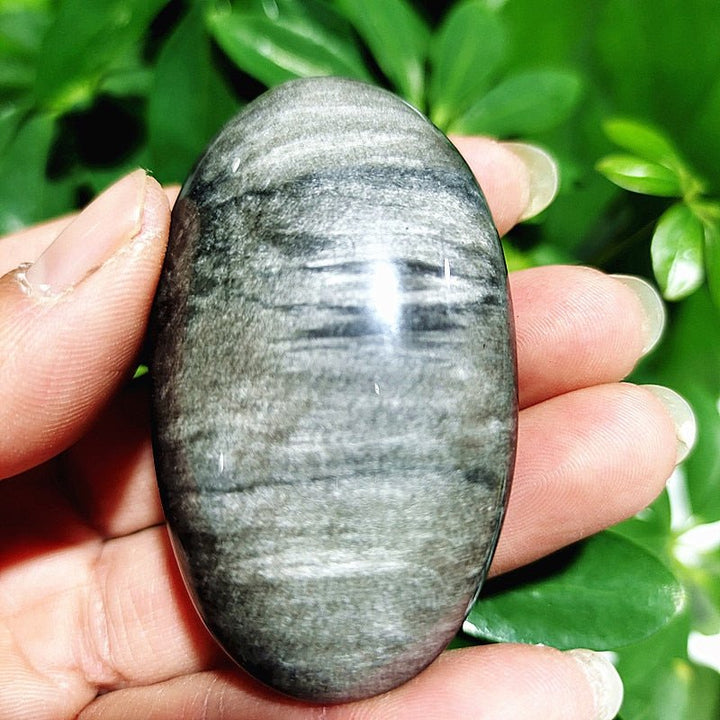 Silver Sheen Obsidian Palm Stones - Light Of Twelve