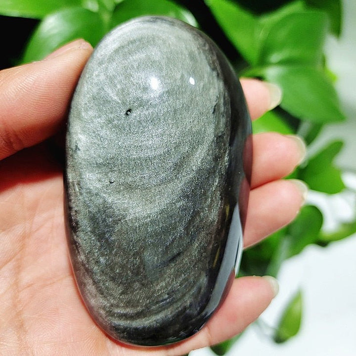 Silver Sheen Obsidian Palm Stones - Light Of Twelve