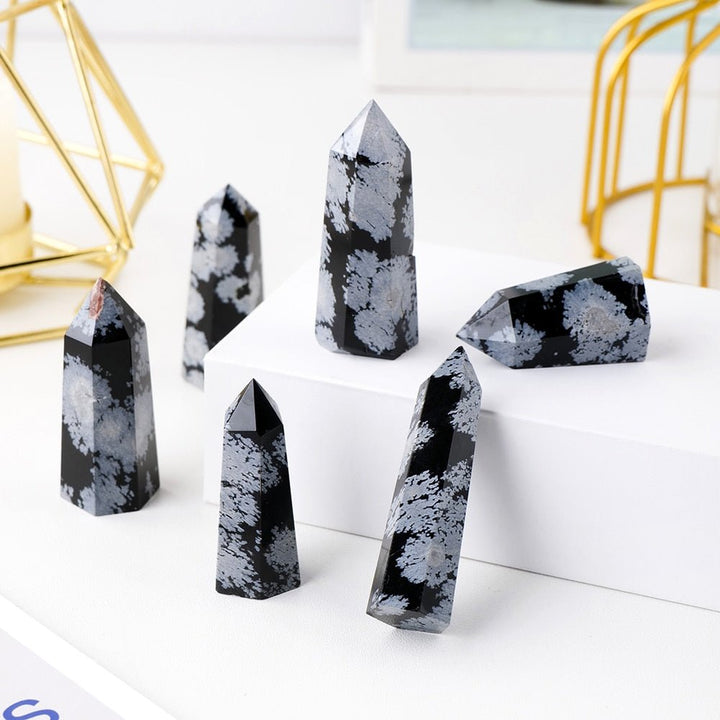 Snowflake Obsidian Crystal Towers - Light Of Twelve