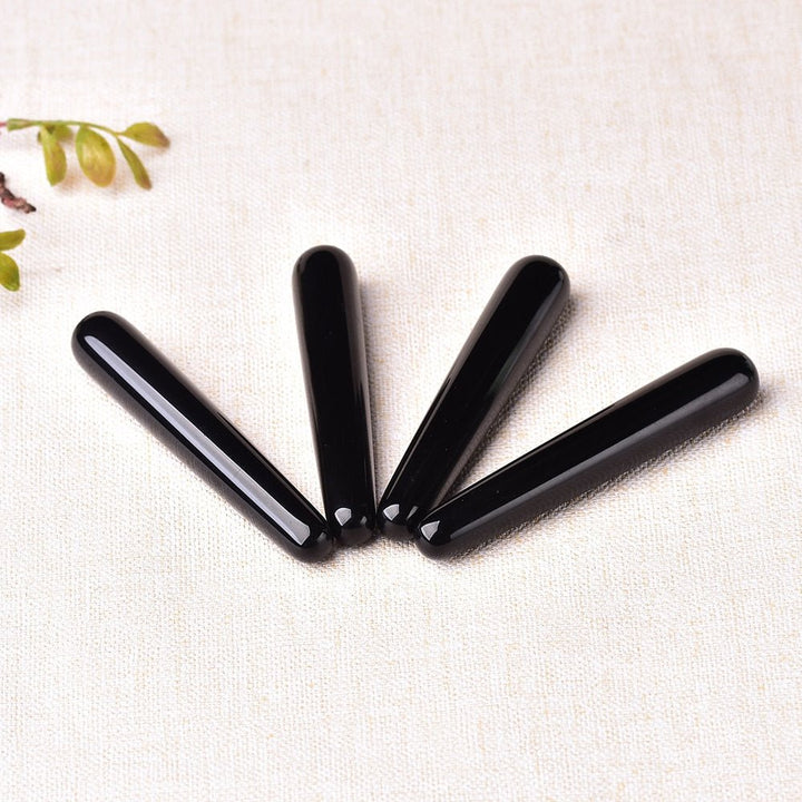 Soothing Round Black Obsidian Massage Wands for Relaxation - Light Of Twelve