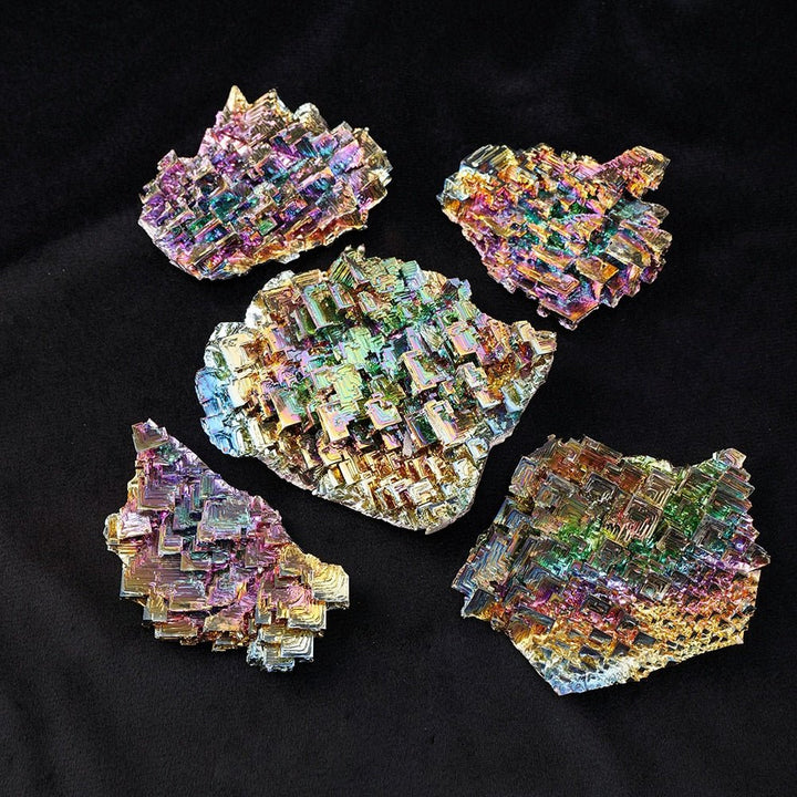 Stunning Bismuth Crystal Specimens 1KG - Unique Geometric Mineral Art - Light Of Twelve