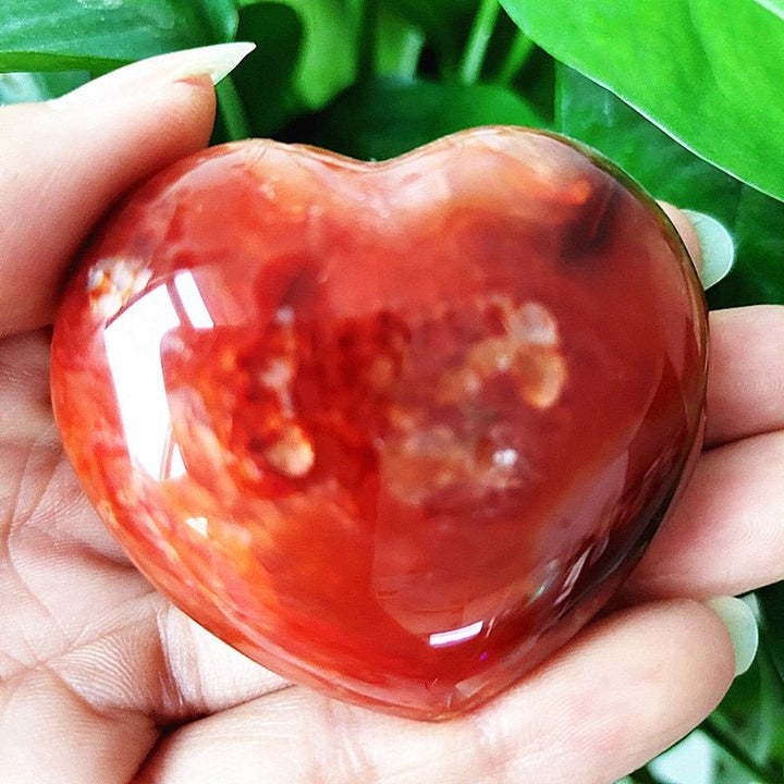 Vibrant Red Agate Hearts - Light Of Twelve